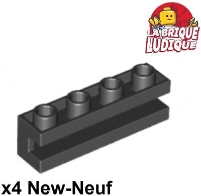 LEGO 4x Mattoncini Brick Modified 1x4 Groove Rotaia Nera/Black 2653 Nuovo