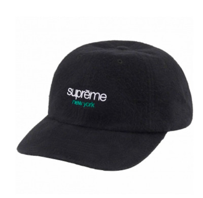 SUPREME FW23 WASHED FLANNEL 6-PANEL CLASSIC LOGO HAT BLACK TAN
