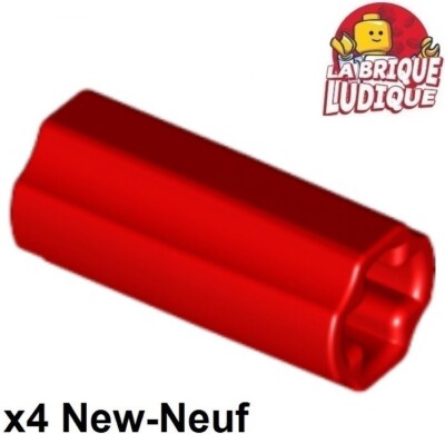 Lego Technic 4x Axle Connector 2L Smooth Hole Red 6538c New