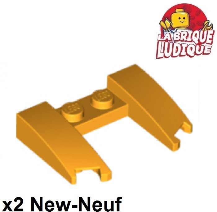 Lego 2x Wedge 3x4x2/3 Curved Cutout Pente Courbe 2 Bras Orange Clair 11291 Neuf