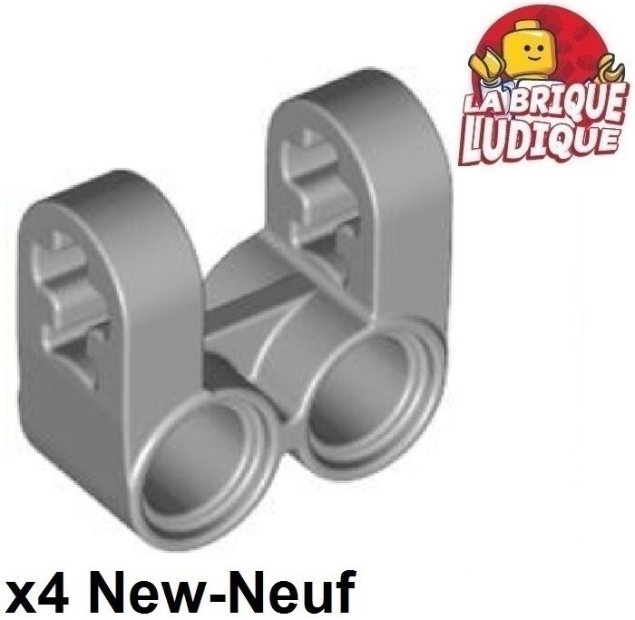 Lego Technic 4x Pin Connector Perpendicular Double Split Gris/L B Gray 41678