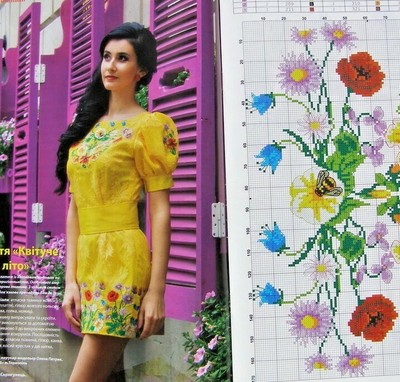 Flower monochrome Embroidery Workshop magazine Cross stitch Patterns issue 37