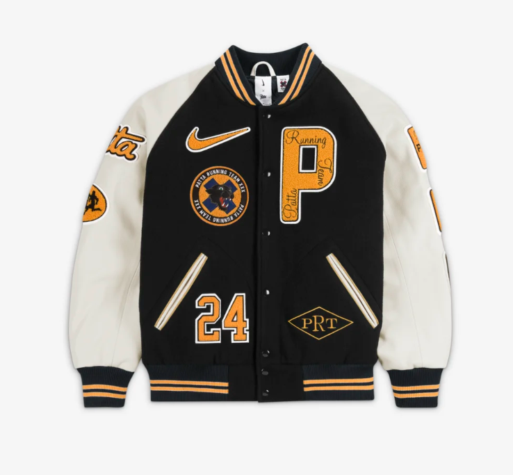 Nike x Patta Running Team Varsity Jacket FJ3106-010 SIZE S Nike x Patta Running Team Varsity Jacket FJ3106-010 SIZE S