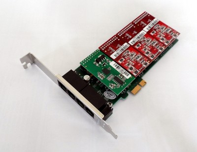 Atcom AXE400P-13 4 Port Analog PCI-E Asterisk Card with 1 FXS 3 FXO
