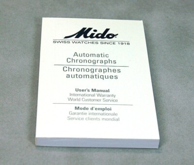 Mido Automatic Chronograph Watch Instructions Booklet User's Manual Book 202-0