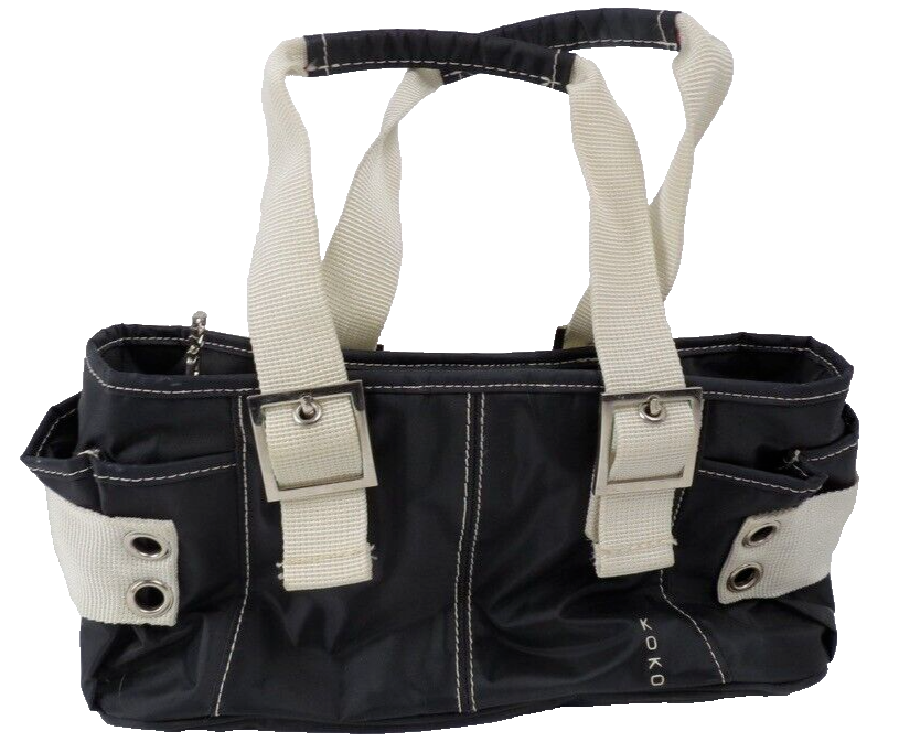 With Zipper Closure, Black W/white Handles