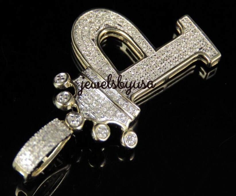 Pre-owned Nsg 3.1ct Men's Tester Passing Moissanite Custom Letter P Initial Pendant 925 Silver In White