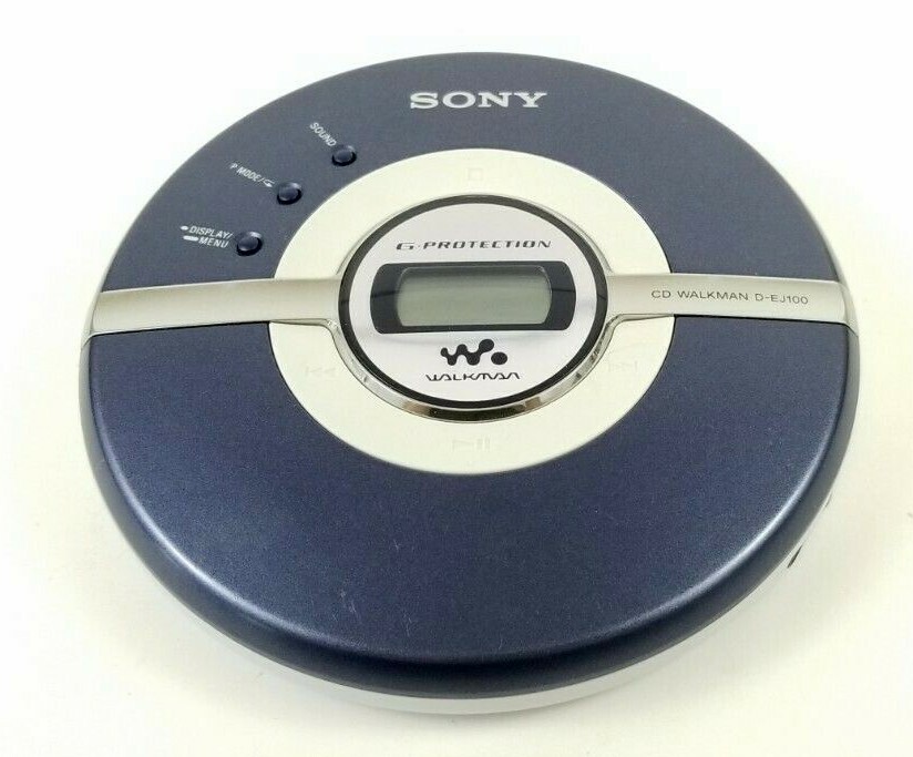 Sony Walkman CD Player D-EJ100 with Sony Headphones MDR-007