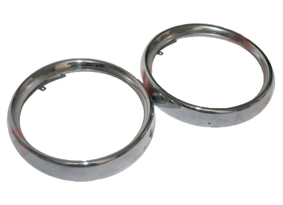 New Pair Headlight Holding Outer Bezel Rim Trim 7" Chrome Plated Morris 