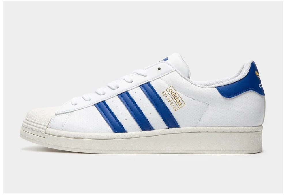Adidas Superstar White Royal Blue Leather Men s Trainers Shoes UK