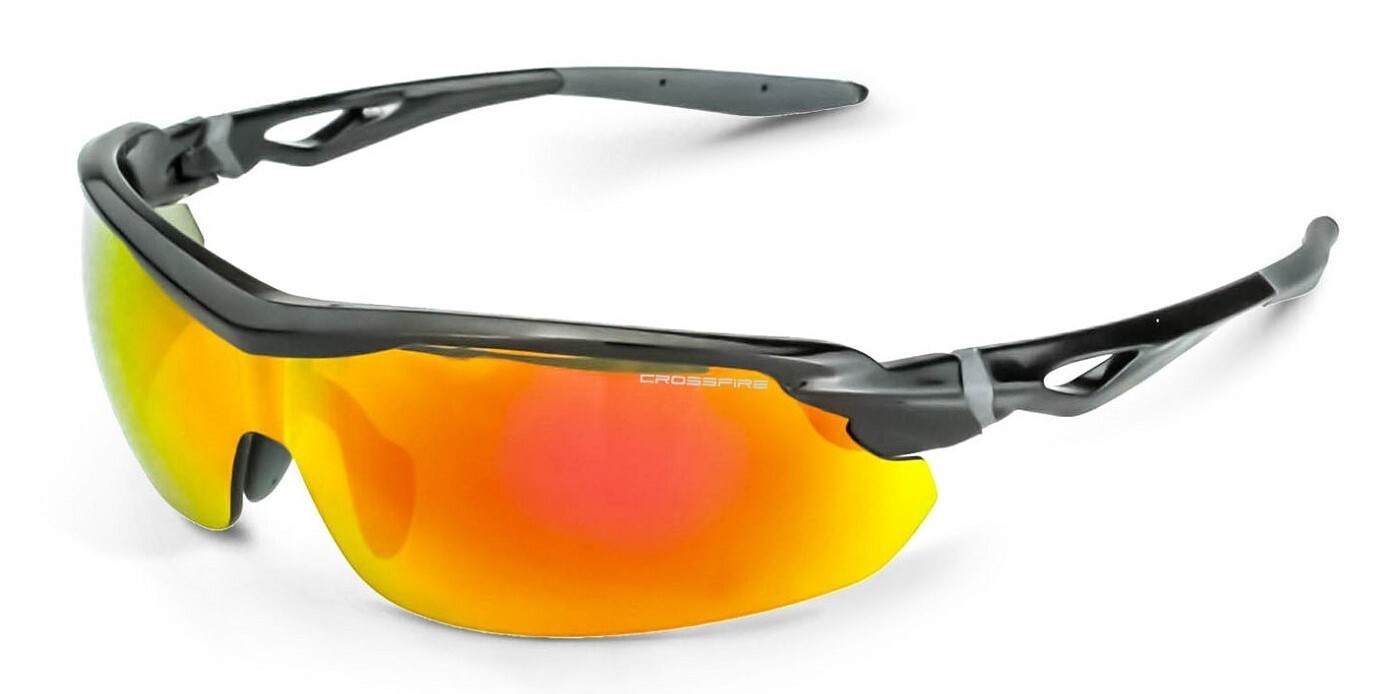 Work Sport Eyewear Crossfire 3968 Cirrus Fire Mirror Safety Glasses