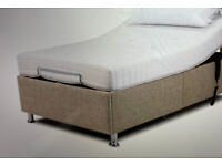 NEW, SHERBORNE MODEL HAMPTON 3 FOOT ADJUSTABLE ELECTRIC BED FROM, PLUS NEW LUXURY MATTRESS.