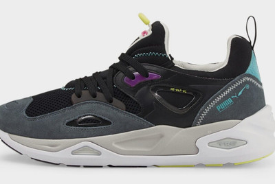 Puma TRC Blaze Sneakers Black Dark Slate 384958-01 Mesh Leather 3D detail EVA 11