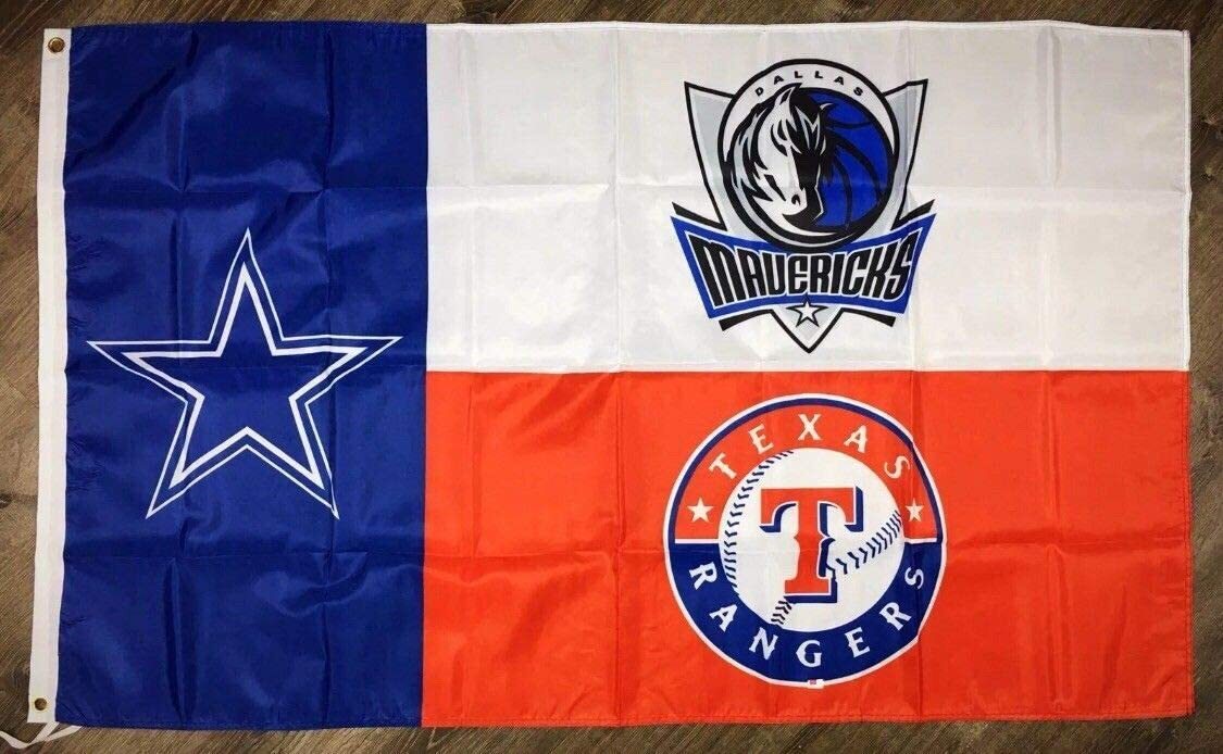 Dallas City Teams Logos Flag 3x5ft - Cowboys, Mavericks