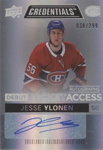 2021-22 Upper Deck Credentials - Jesse Ylonen #DTAA-JY