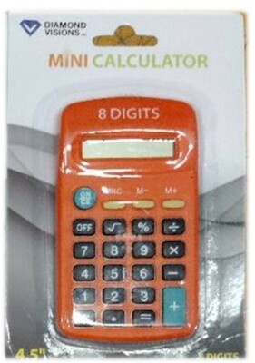 DIAMOND VISIONS INC 8 DIGIT CALCULATOR 4.5'' (1-UNIT), ASSORTED COLORS VARIATIONS
