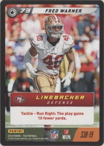 2019 Panini NFL Five TCG Fred Warner #S38-19