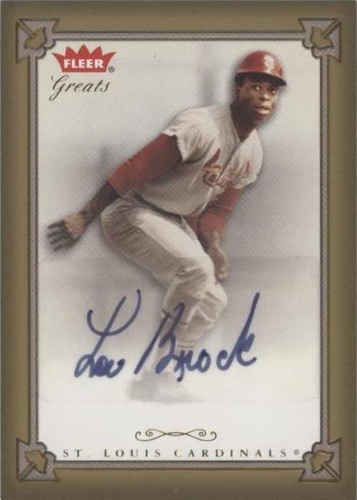 2004 Fleer Greats of the Game - Lou Brock #GBA-LB