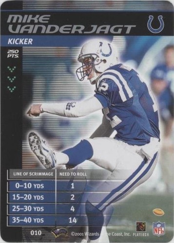 2001-02 NFL Showdown 1st & Goal Mike Vanderjagt #010