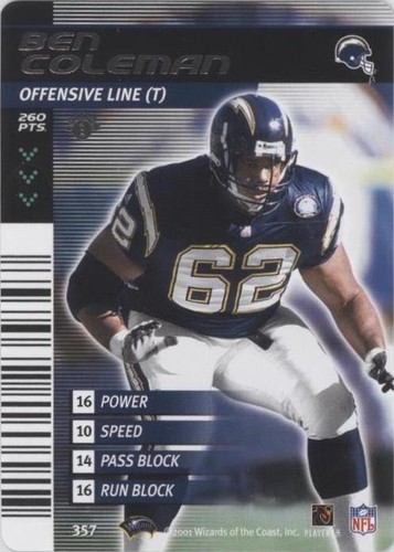 2001-02 NFL Showdown 1st Edition Ben Coleman #357
