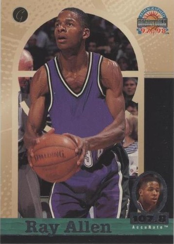 1997 Score Board Autographed Basketball - Ray Allen #30