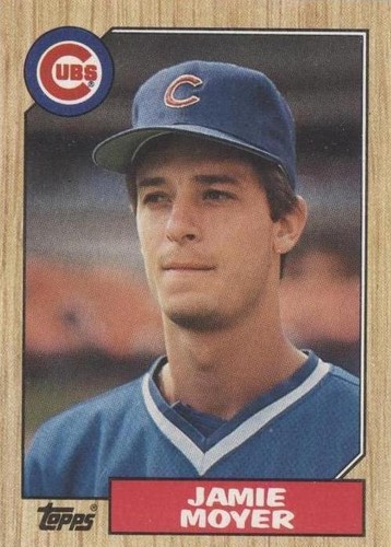 1987 Topps Baseball Jamie Moyer Rookie Card #227 Set Break