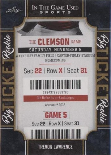 2022 Leaf In The Game Used Sports Football Trading Cards