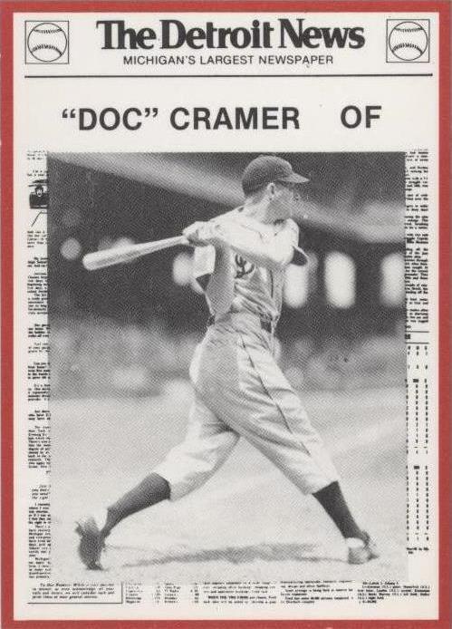 1981 Detroit News Detroit Tigers Boys of Summer 100th Anniversary - Doc Cramer #24