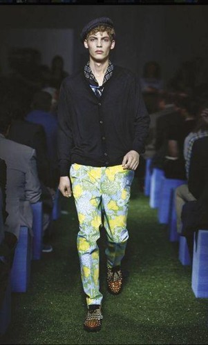 PRADA Flower Floral pattern Pants 46 Authentic Men Used from Japan