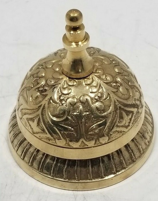 Antique Brass Ornate Hotel Front Desk Bell Vintage Sale Service