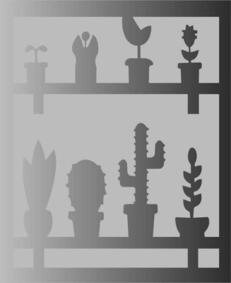 DXF SVG  File For CNC Plasma Laser - plants pots wall art - Ready to cut files