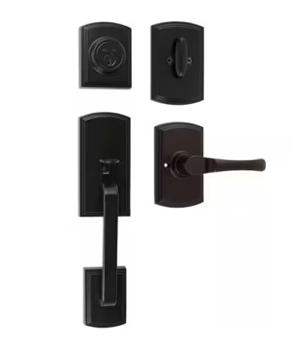 Delaney Italian Visconti Single Cylinder Artino Interior Black Door Handleset