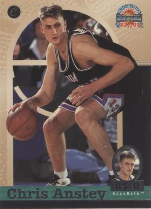 1997 Score Board Autographed Basketball - Chris Anstey #43