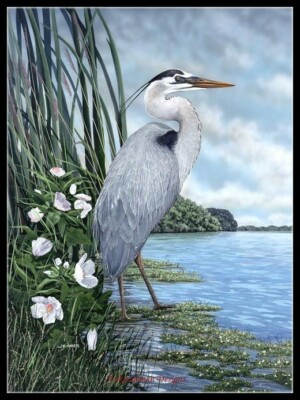 Charts Needlework DIY - Counted Cross Stitch Patterns - Heron 3