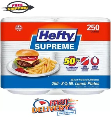 Hefty Supreme Foam Disposable Lunch Plates, 8 7/8'' (250 ct.). FREE SHIPPING