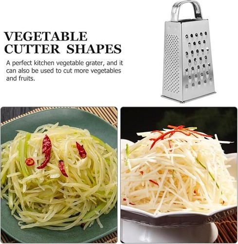 Kitchen Stainless Steel 4-Sided Box Food Grater Vegetable Cheese Slicer Shredder