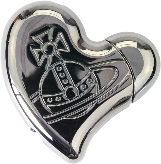 ★Vivienne Westwood★ Mirror Heart ORB 8203011WU OM0014 N403 Mirror Heart Orb Keyring in BLACK-grain | Vivienne Westwood®