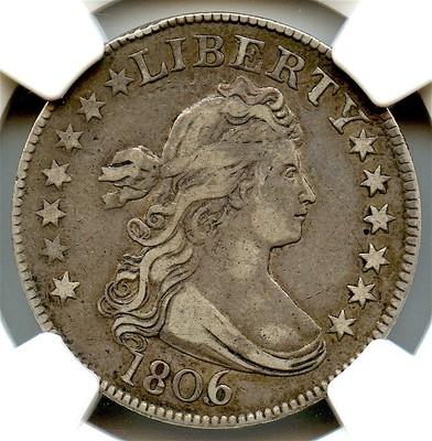 1806/5 Silver Bust Quarter, NGC XF-45 CAC, Very Strong Strike and Overdate!