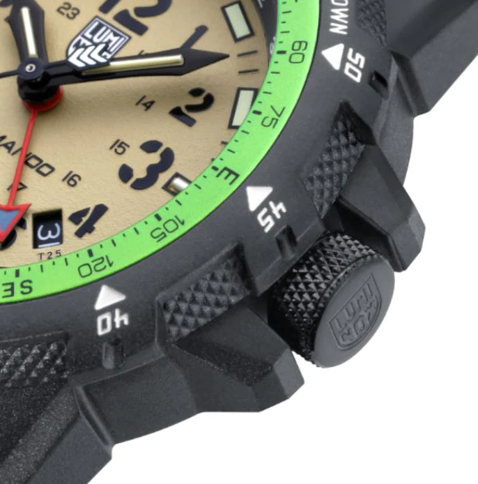 Pre-owned Luminox Commando Gmt Raider Military Sapphire Beige Green Band Watch Xl.3337