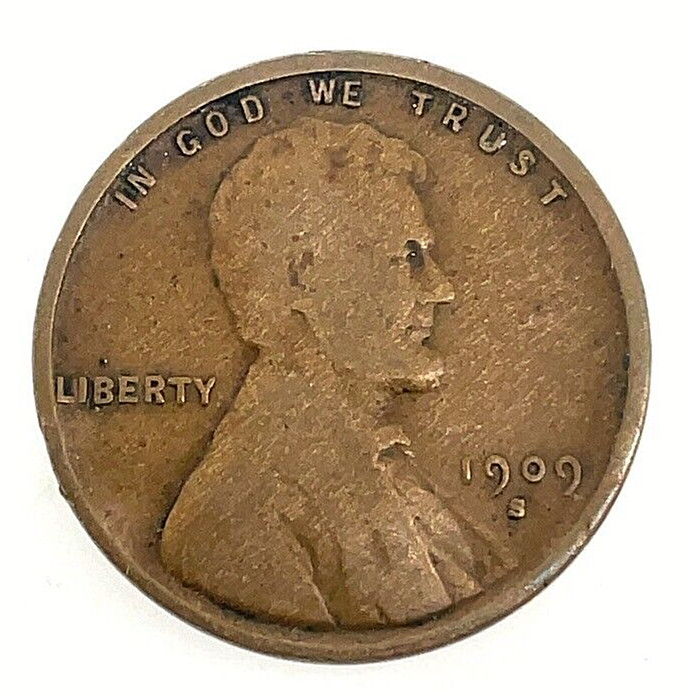 1909-S (VDB) KING of Key Date 1c Lincoln Wheat Cent
