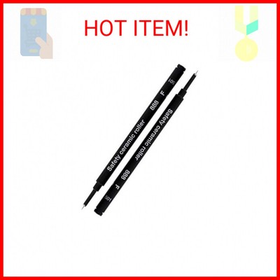 Schmidt German Roller Pen Black Refill Safety Ceramic Roller 888 F (2 Pieces)