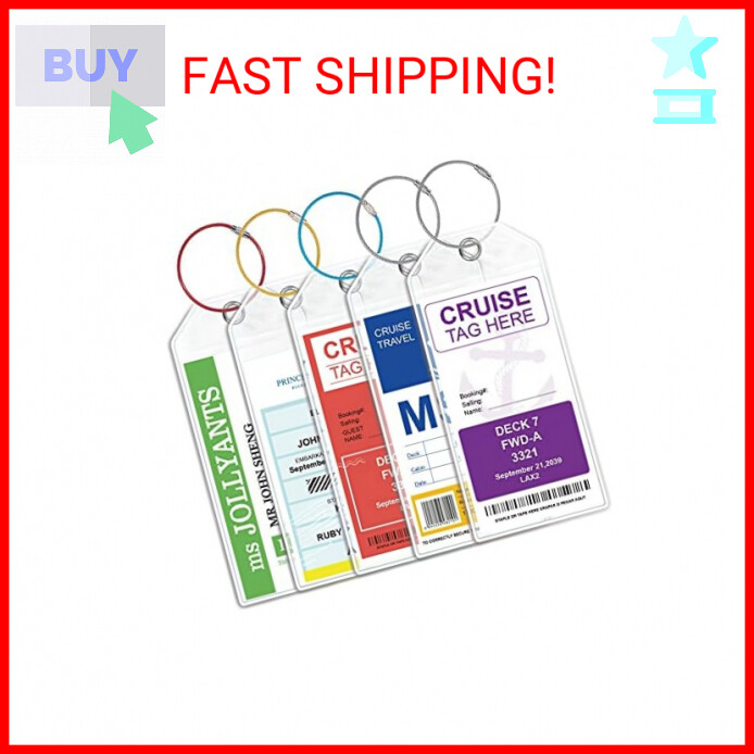 Tags Wide Luggage Tag Holder Cruise Essentials Zip Seal Reus