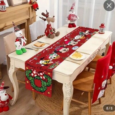 New!  Mickey Mouse Christmas Tree Table Runner 70.87 Inch X 13.78 Inch New