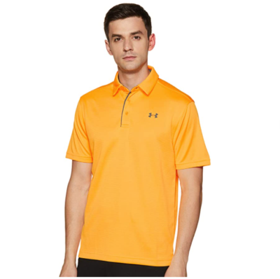 Under armour hotsell orange golf shirt