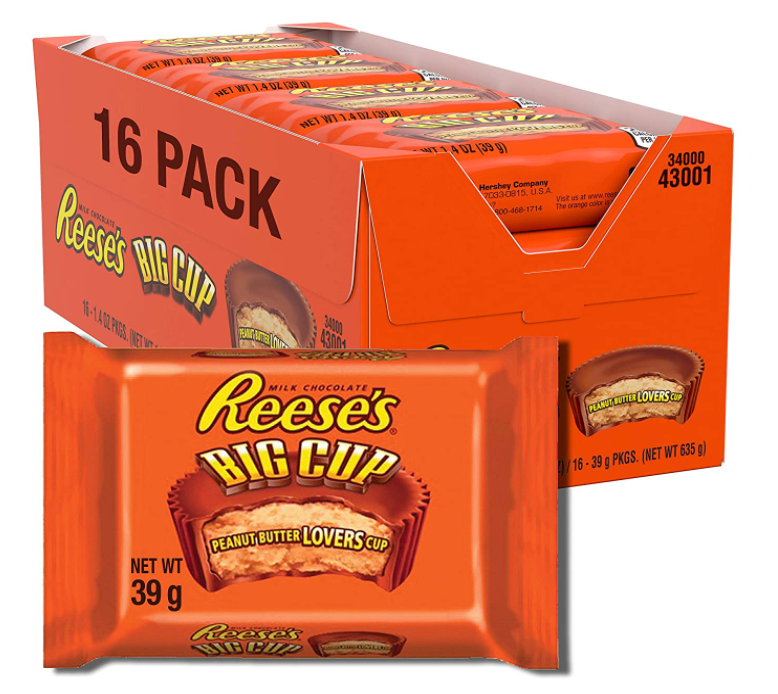 REESE'S Big Cup Peanut Butter Milk Chocolate 1.4 Ounce, 16 Count