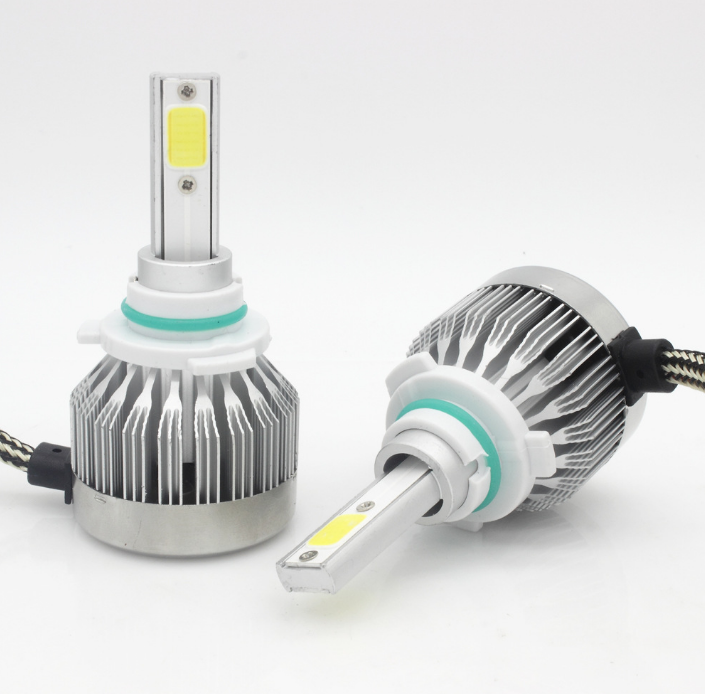 Coppia Lampadine Auto Moto Cob C1 H4 Led 3800lm 60w 6000k Bianco Freddo Linq