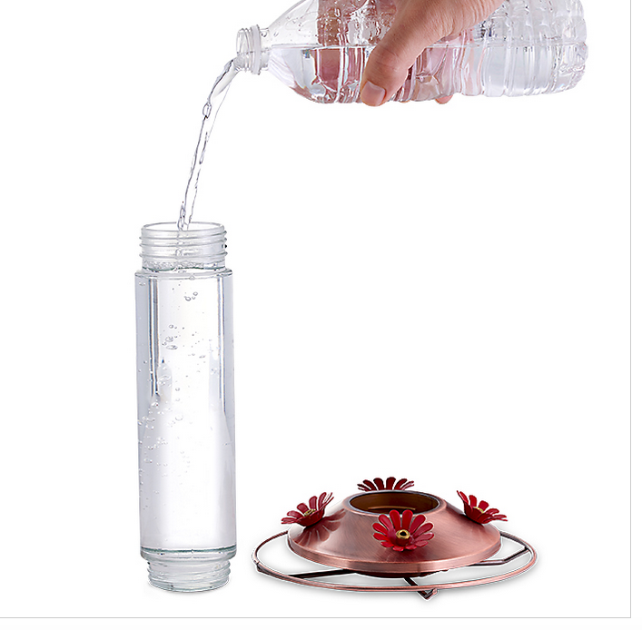 Perky-Pet Elegant Copper Glass Hummingbird Feeder 4 Port 12 Oz