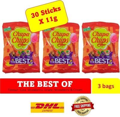 30s CHUPA CHUPS Mixed Lollies THE BEST OF Lollipops Assorted Flavour FREE SHIPPI