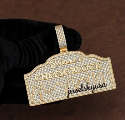 Pre-owned Nsg Tester Passing Moissanite "chess Block" Customize Rapper Pendant 925 Silver In White