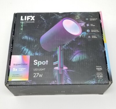 New LIFX Outdoor Spot LED Light 27W 1600 Lumen Smart Wifi Google Alexa RGB Color